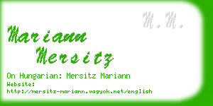 mariann mersitz business card